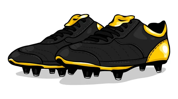 Botas de fútbol negro Vector — Vector de stock