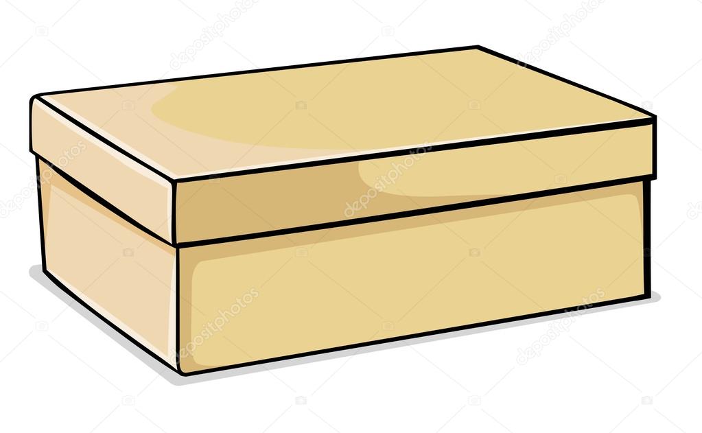 Ilustración vector dibujos animados caja zapatos caja caja caja cartón  marrón