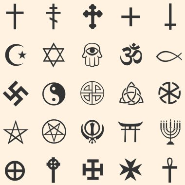 Vector set of religious symbols clipart