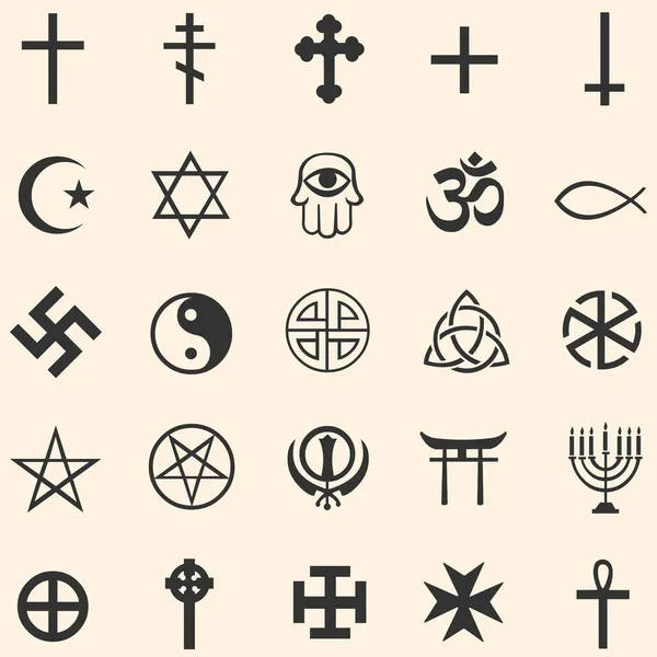 Vector set of religious symbols — Stock Vector