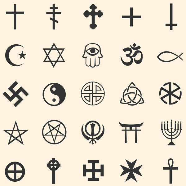 Vector set of religious symbols