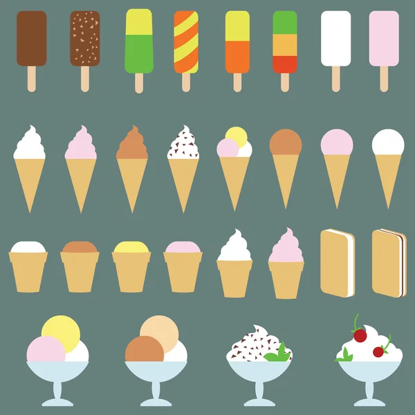 Vektor uppsättning glass — Stock vektor