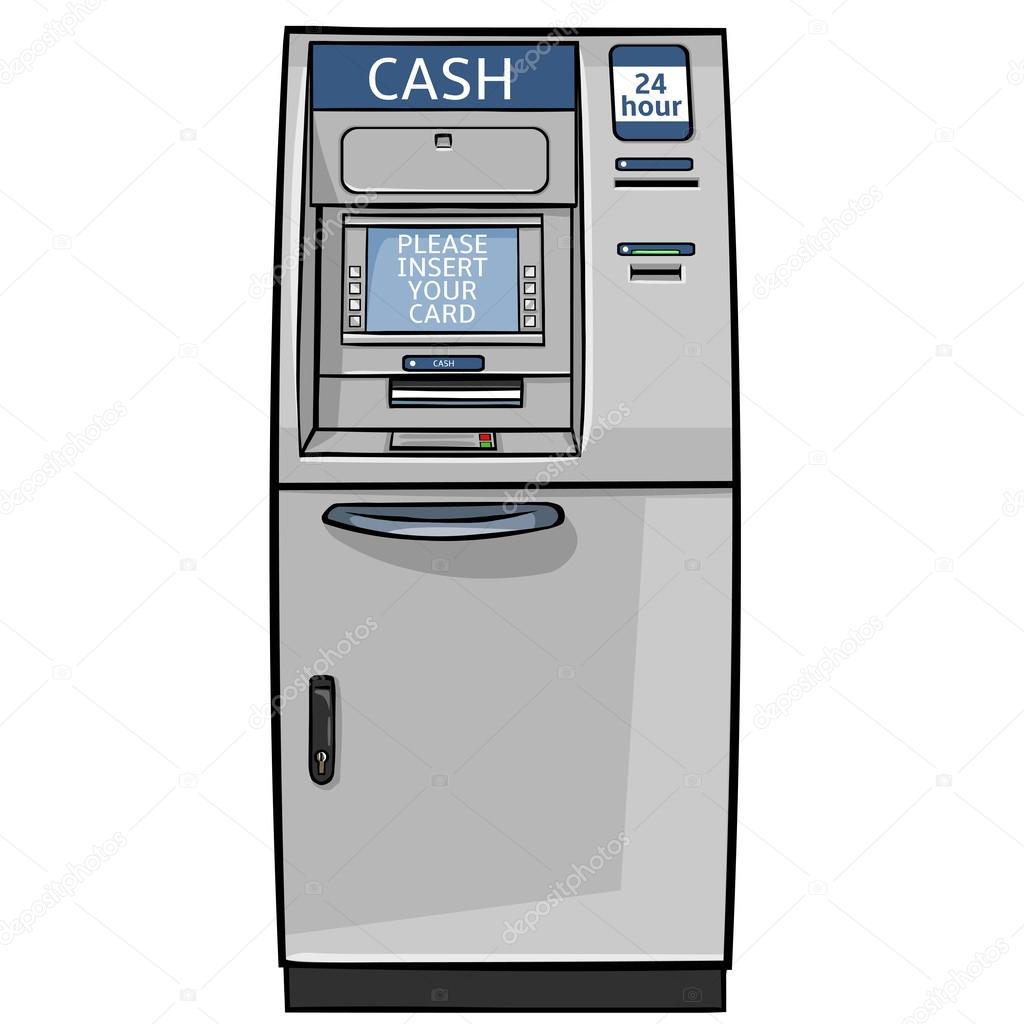 Vector cartoon cash machine