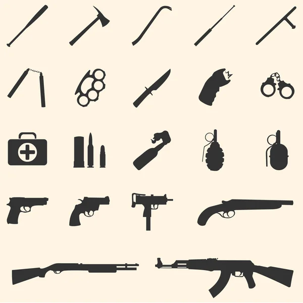 Vector weapon icons — Stock Vector