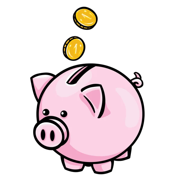 Clipart piggy bank Vector cartoon piggy bank — Stock Vector