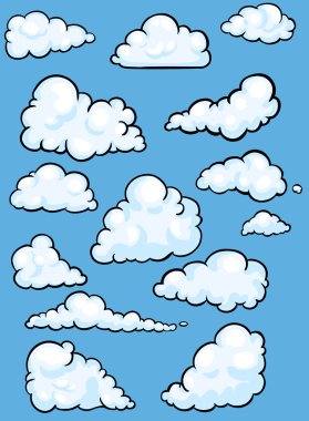Vector set of clouds clipart