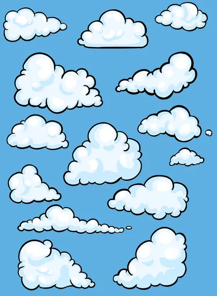 Vector conjunto de nubes — Vector de stock