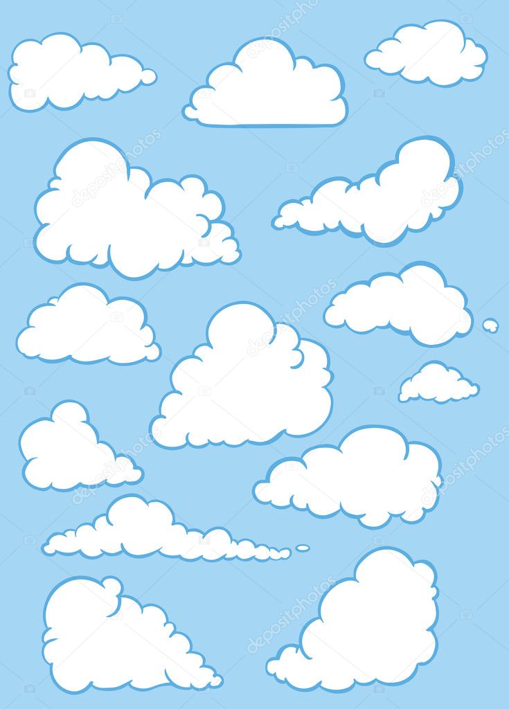 Vector set of clouds