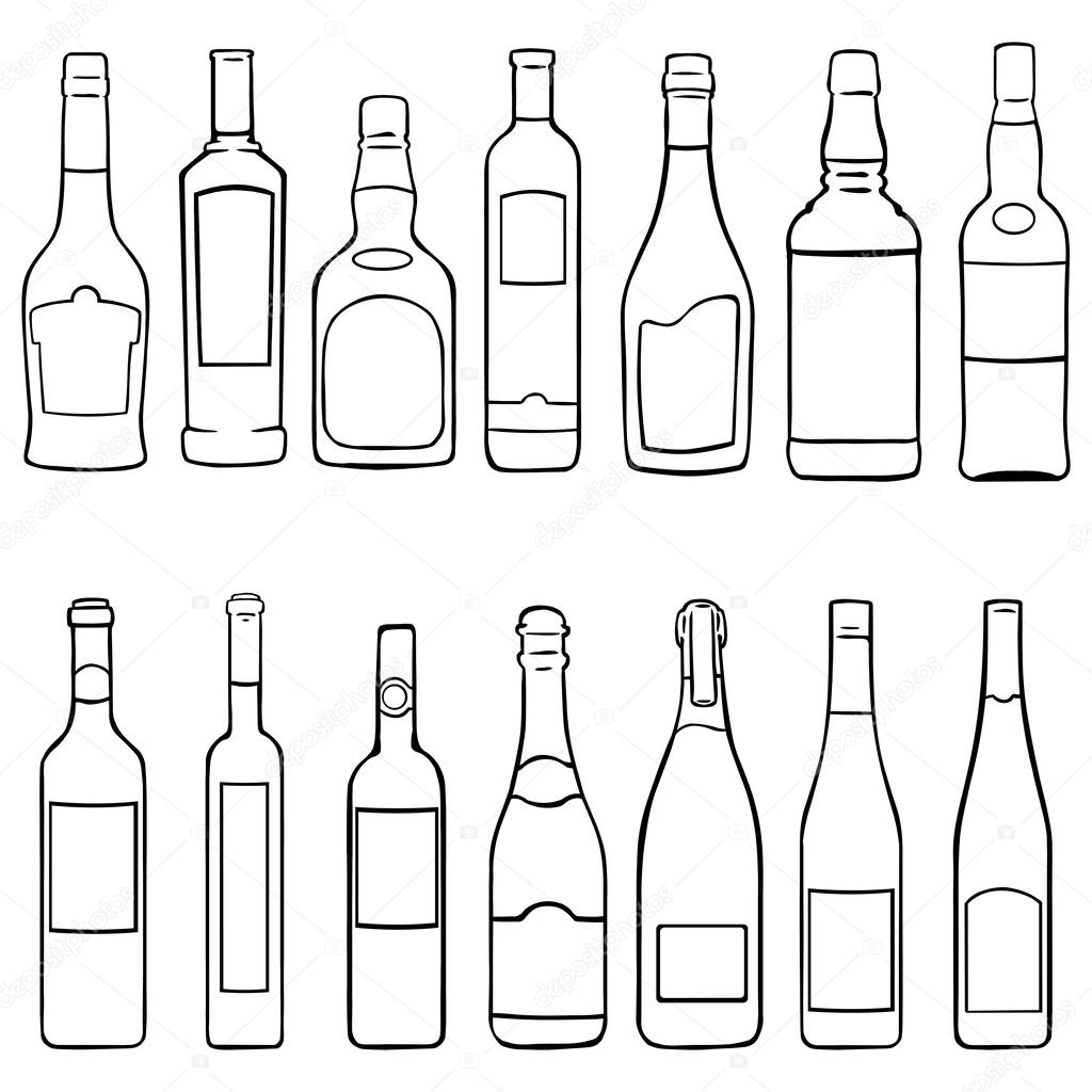 Vector bottles icons set
