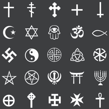 Vector set of religious symbols clipart
