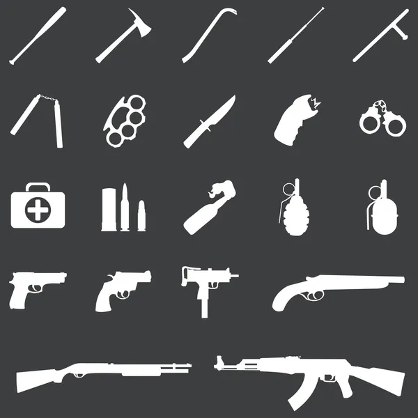 Conjunto vetorial de 21 ícones de armas brancas — Vetor de Stock