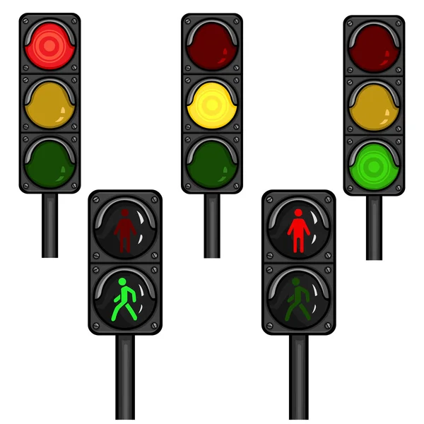Serie di semafori vettoriali — Vettoriale Stock