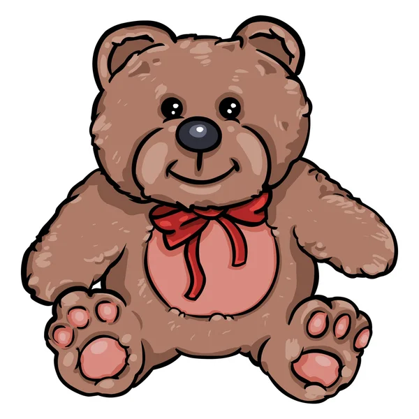 Caractère vectoriel de dessin animé : ours en peluche — Image vectorielle