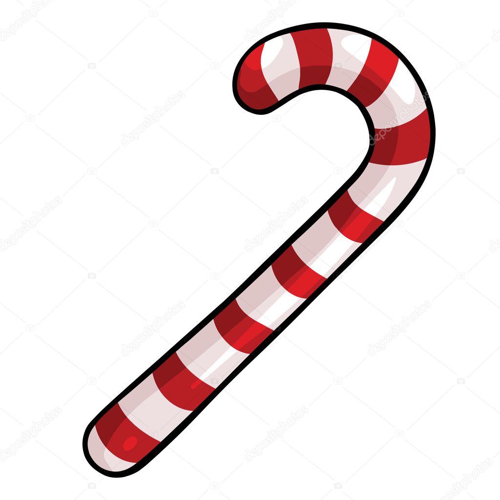 Vector cartoon christmas candy cane
