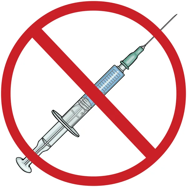 Sinal de desenho animado vetorial: sem drogas — Vetor de Stock
