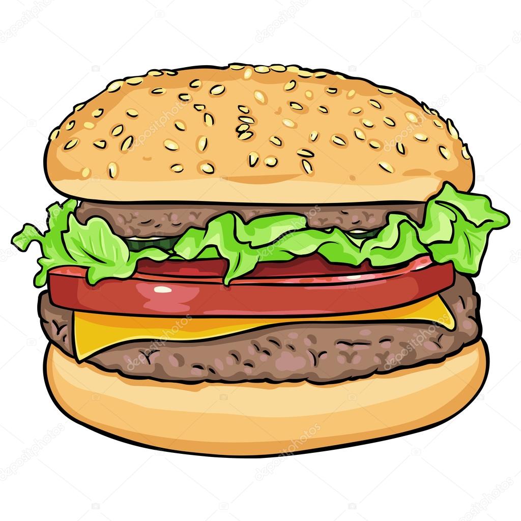 Vector cartoon hamburger Stock Vector Image by ©nikiteev #33161335