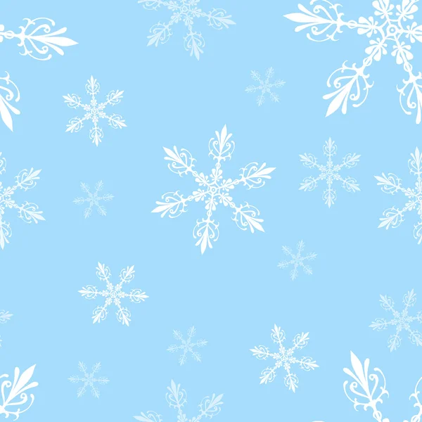 Vector patrón sin costuras de copos de nieve — Archivo Imágenes Vectoriales