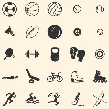25 spor simgeler vektör kümesi