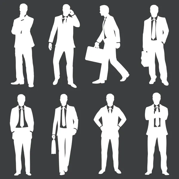 Ensemble vectoriel de silhouettes blanches de gens d'affaires Vecteurs De Stock Libres De Droits