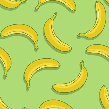 vektör yeşil zemin üzerine muz seamless modeli