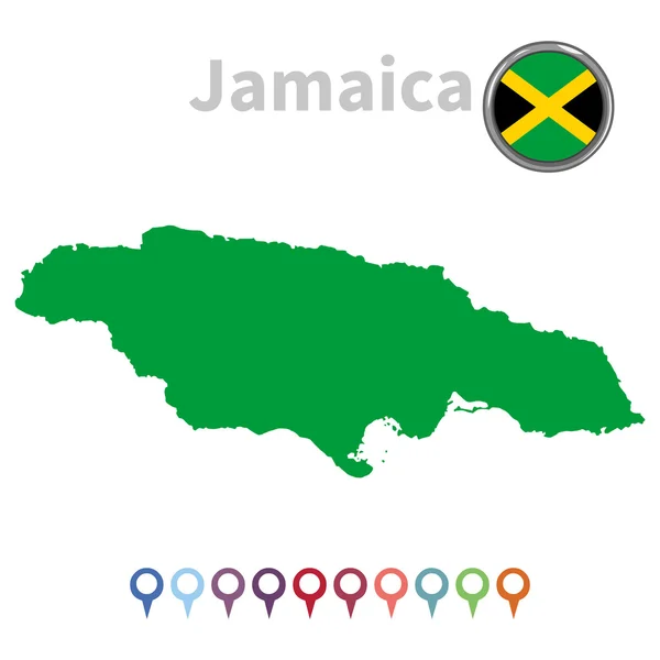 Vector map and flag of Jamaica — Stock Vector