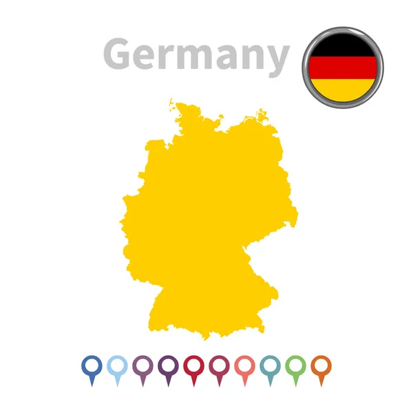 Carte vectorielle et drapeau de l'Allemagne — Image vectorielle