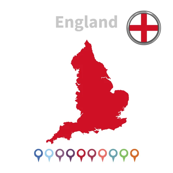 Mapa vectorial y bandera de Inglaterra — Vector de stock