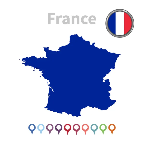Vektorové mapy a vlajka Francie — Stockový vektor