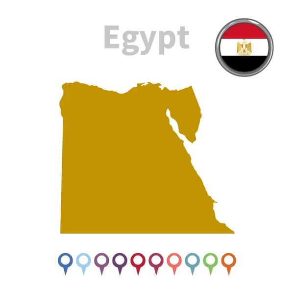 Carte vectorielle et drapeau de l'Egypte — Image vectorielle