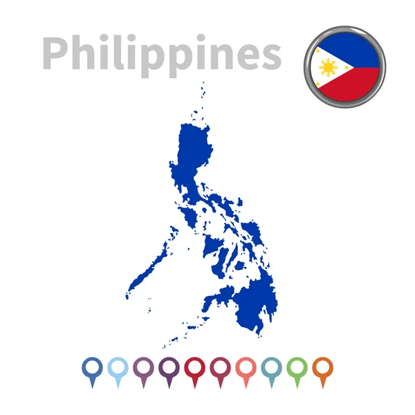 Vector map and flag of Philippines — Stock Vector
