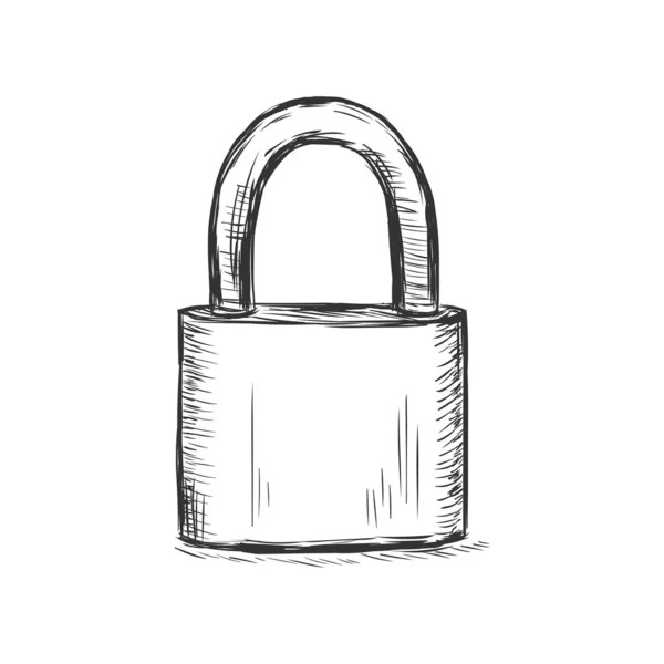 Vector sketch illustration - padlock — Stock Vector