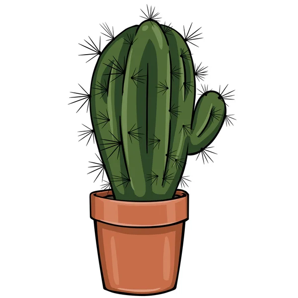 Vector cartoon cactus in een pot — Stockvector