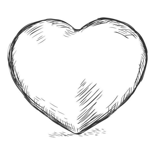 Illustrazione schizzo vettoriale - cuore — Vettoriale Stock