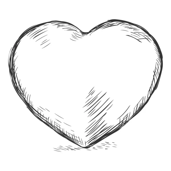 Ilustración del bosquejo vectorial - corazón — Archivo Imágenes Vectoriales