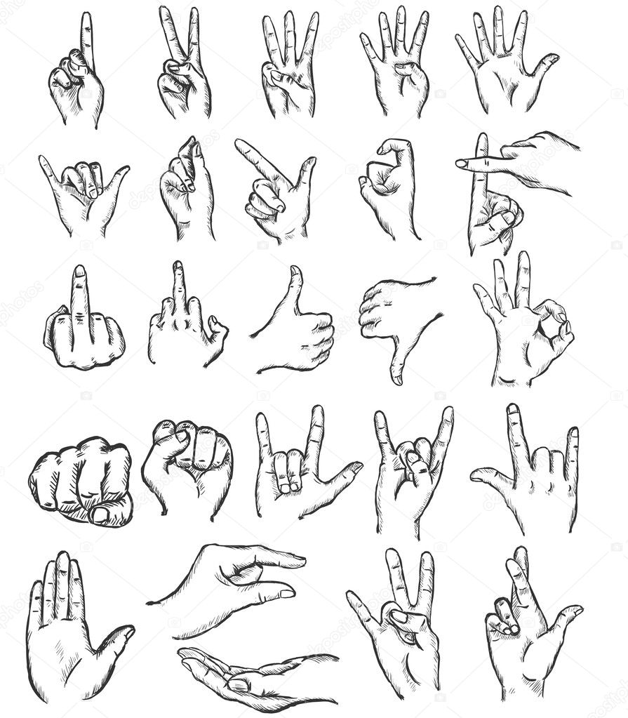 Vector set of sketch finger gestures