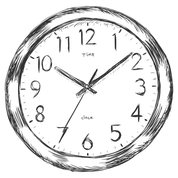 Illustration de croquis vectoriels - horloge murale — Image vectorielle