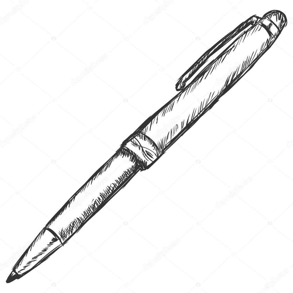 Vector sketch illustration - fountain pen