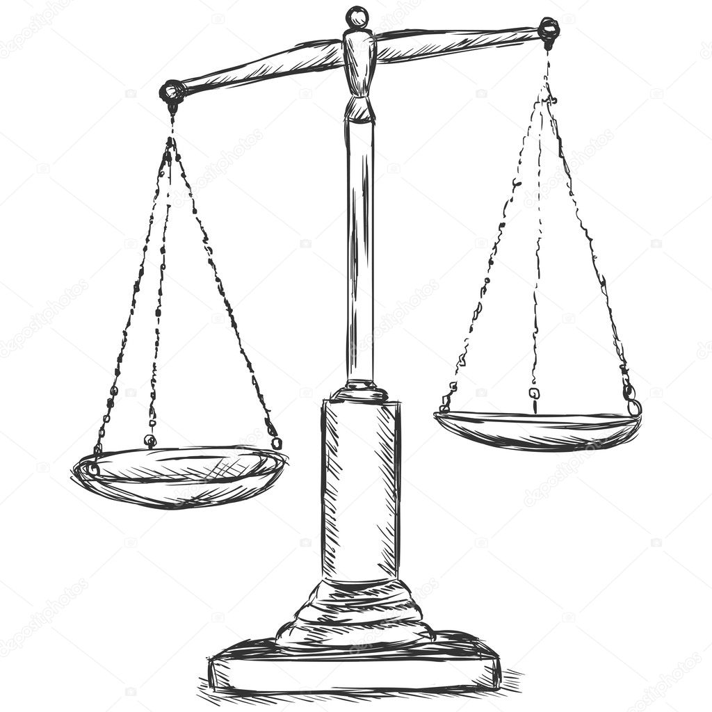 vector sketch illustration - antique scales