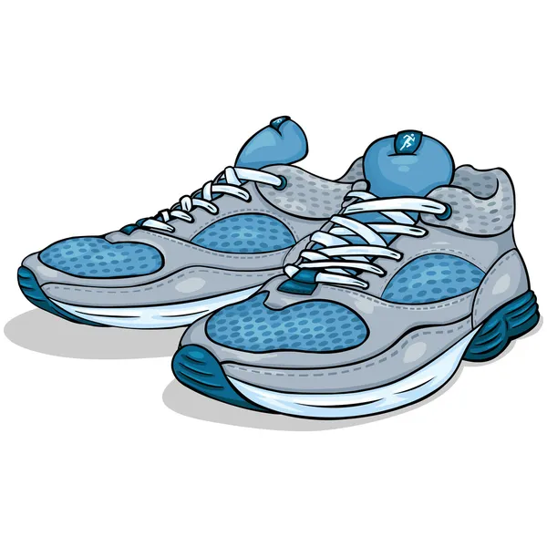 Vector color cartoon illustration - running shoes — Stock Vector