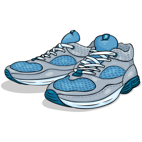 Vector color cartoon illustration - running shoes