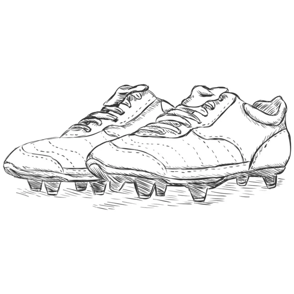 Illustration de croquis vectoriels - bottes de football — Image vectorielle