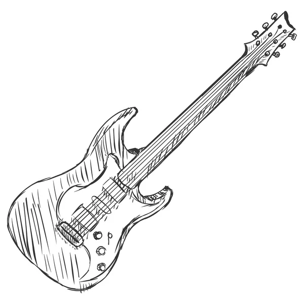 Vektor-Skizze E-Gitarre — Stockvektor