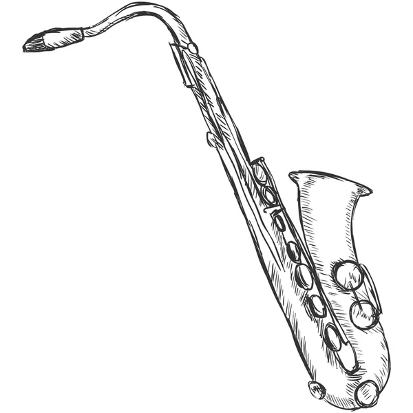 Vektorové skica saxofon — Stockový vektor