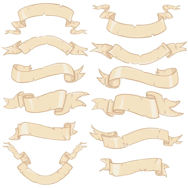 向量集的那辆破旧的丝带，为您的文本 — 图库矢量图片