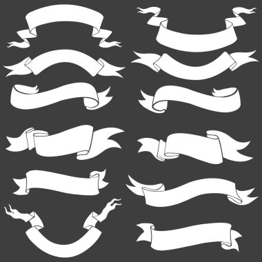 Vector Set of White ribbons clipart