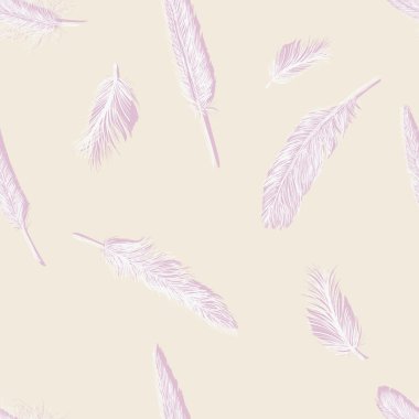 tüyleri vektörel Dikişsiz desen