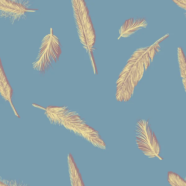 矢量无缝花纹的羽毛 — 图库矢量图片