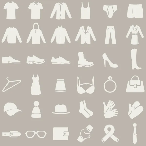 Vector Set of Clothes Icons — Stock Vector