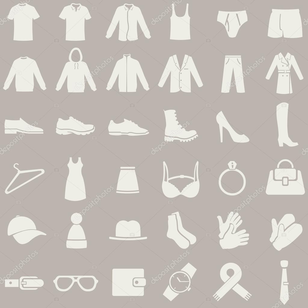 Vector Set of Clothes Icons
