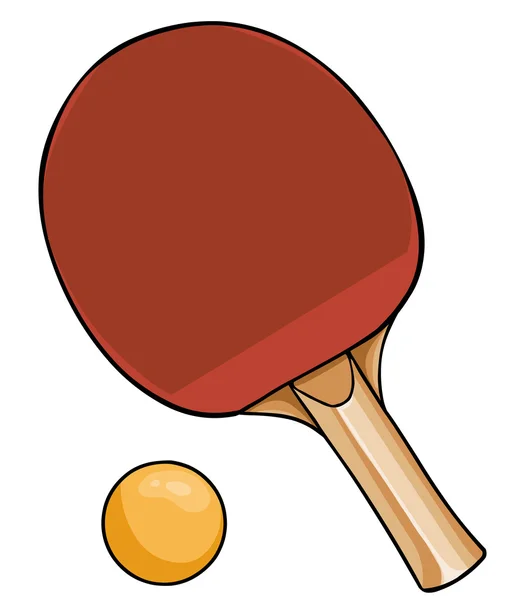 balle et raquette de pingpong pour le dessin animé vector — Image